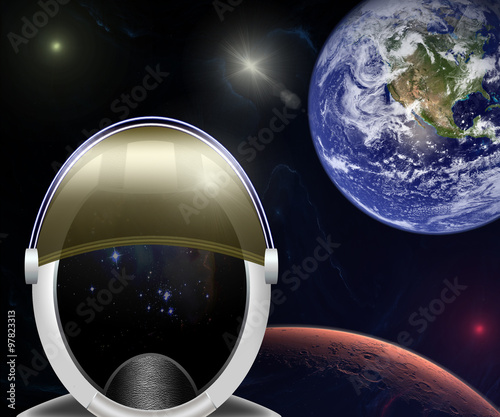 Astronaut in space/Illustration of an astronaut in space