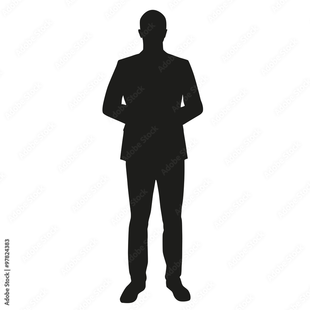 Businessman, dealer, teacher. Vector silhouette