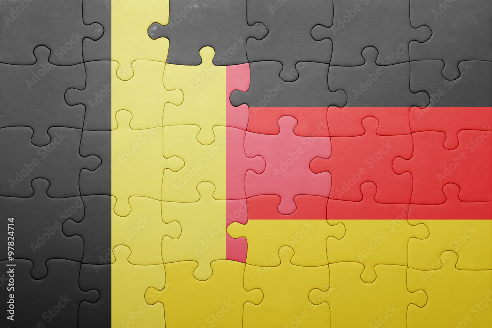 puzzle with the national flag of belgium and germany puzzle with the national flag of belgium and germany