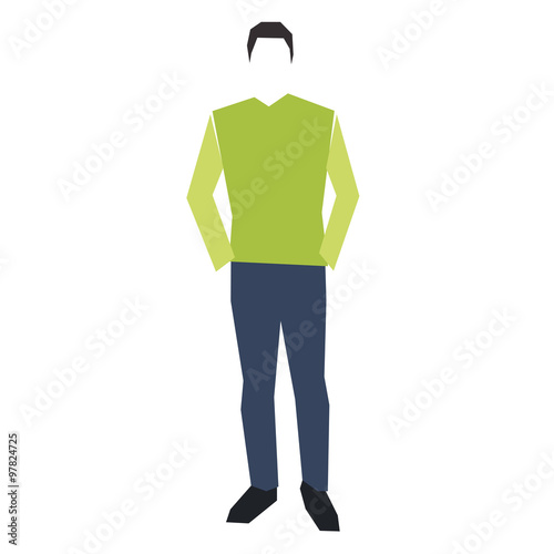 Young man, flat design, simple illustration