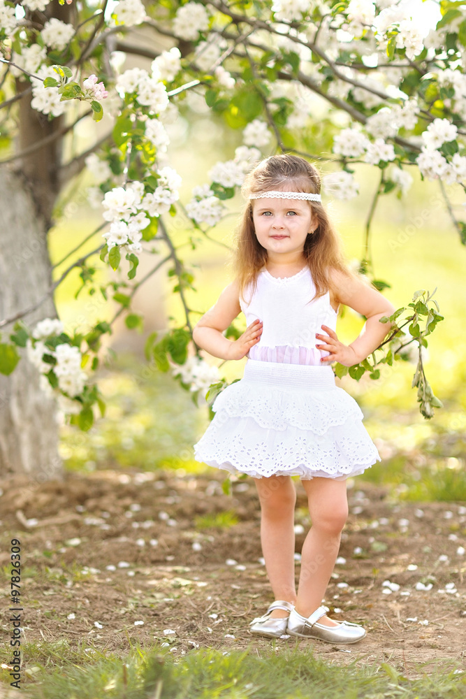 portrait of little girl outdoors in summer portrait of little girl outdoors in summer