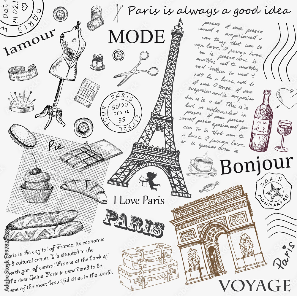 Paris Eiffel Tower - obrazy, fototapety, plakaty 