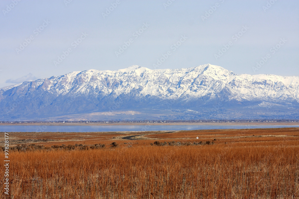 Obraz premium Wasatch Front from Antelope Island, Utah