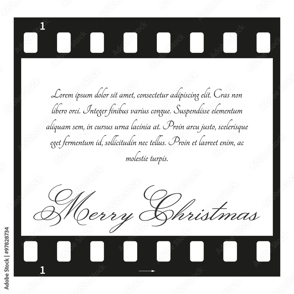 Christmas card with filmstrip Stock Vector | Adobe Stock