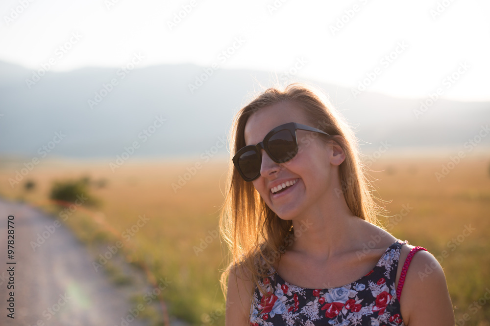 Beauty Romantic Girl Outdoors. Beautiful Teenage Model girl Dres Beauty Romantic Girl Outdoors. Beautiful Teenage Model girl Dres