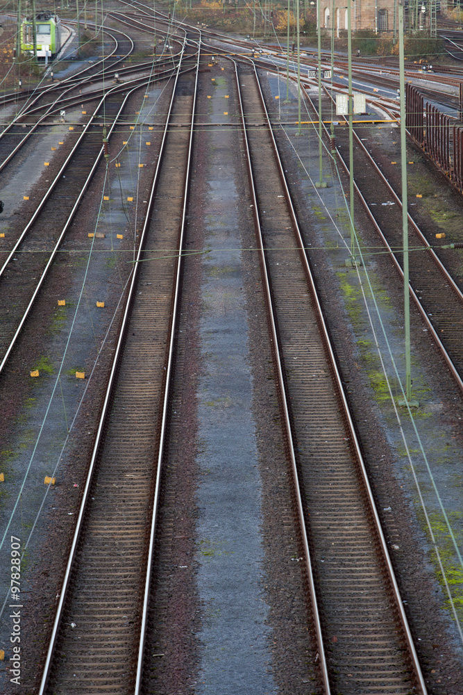 railway tracks.  train tracks