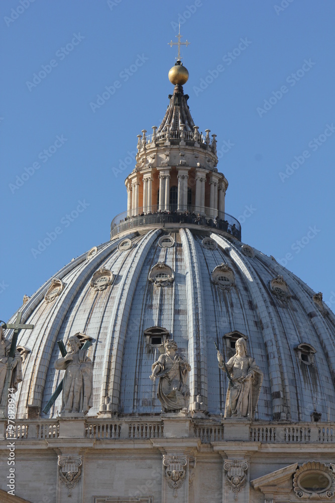 Architectural close up of the Dome of Saint Peter Basilica in Vatican City, Rome Architectural close up of the Dome of Saint Peter Basilica in Vatican City, Rome