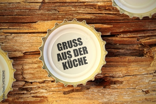 Obraz na plátně kronkorken ti gruss aus der kueche I