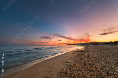 Sunset at Porto Palo di Menfi beach, Sicily photo