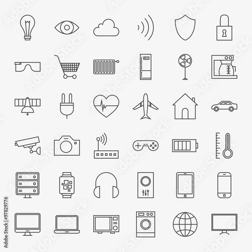 Line Internet of Things Design Icons Big Set