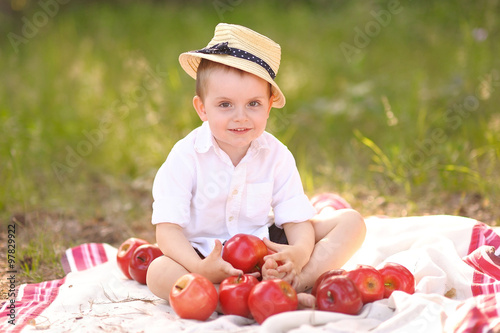 Portrait of a boy in the summer outdoors