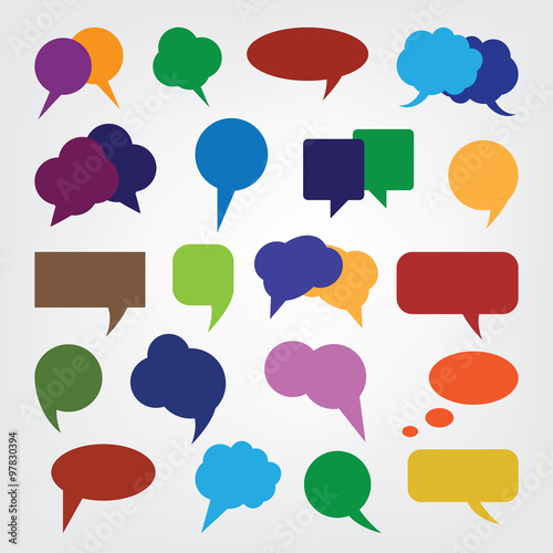 Collection of Colorful Speech And Thought Bubble Vector Designs