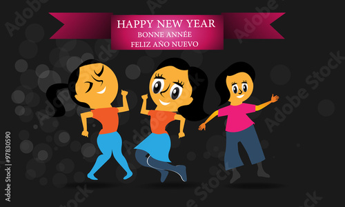 bonne année filles dancent