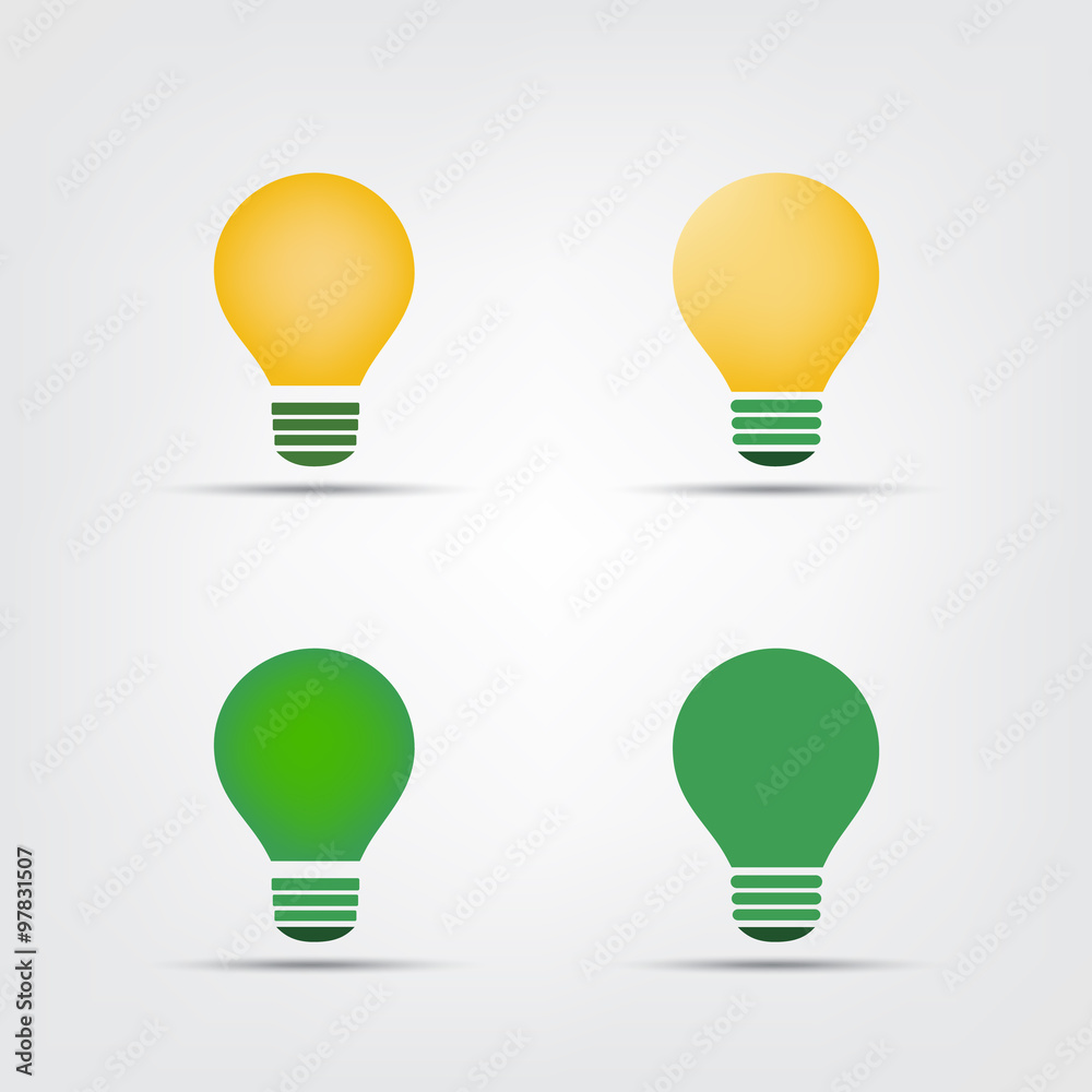 Set of Different Bulb Icons Set of Different Bulb Icons
