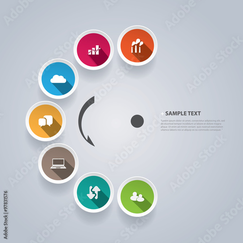 Infographic Design Template With Colorful Icons