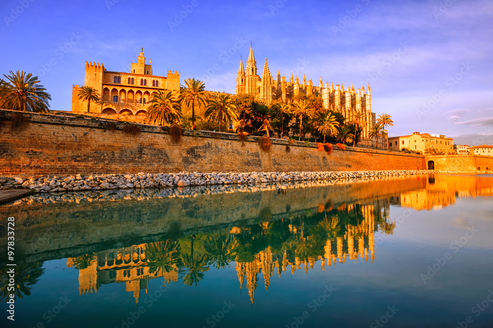 Fototapeta premium Gothic cathedral of Palma de Mallorca, Spain