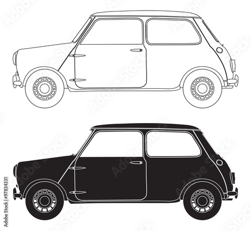 Old Small Car Outlines