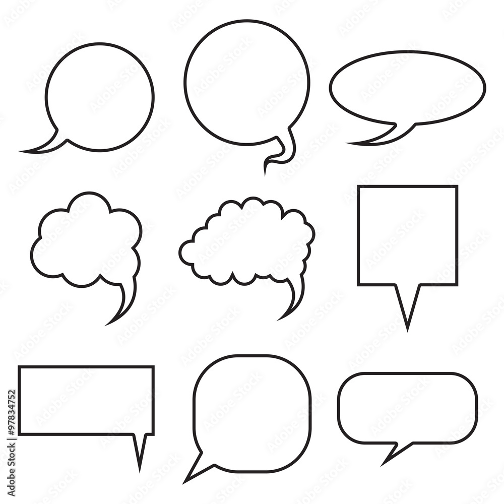 Blank empty speech bubbles set. Collection for infographics vector illustration Blank empty speech bubbles set. Collection for infographics vector illustration