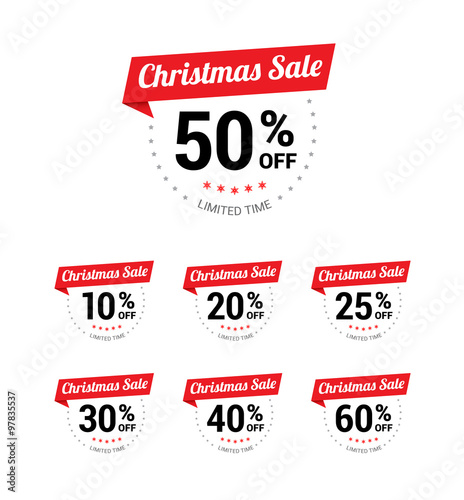 Christmas Sale % Off Labels