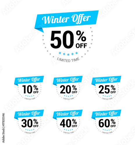 Winter Offer % Off Labels