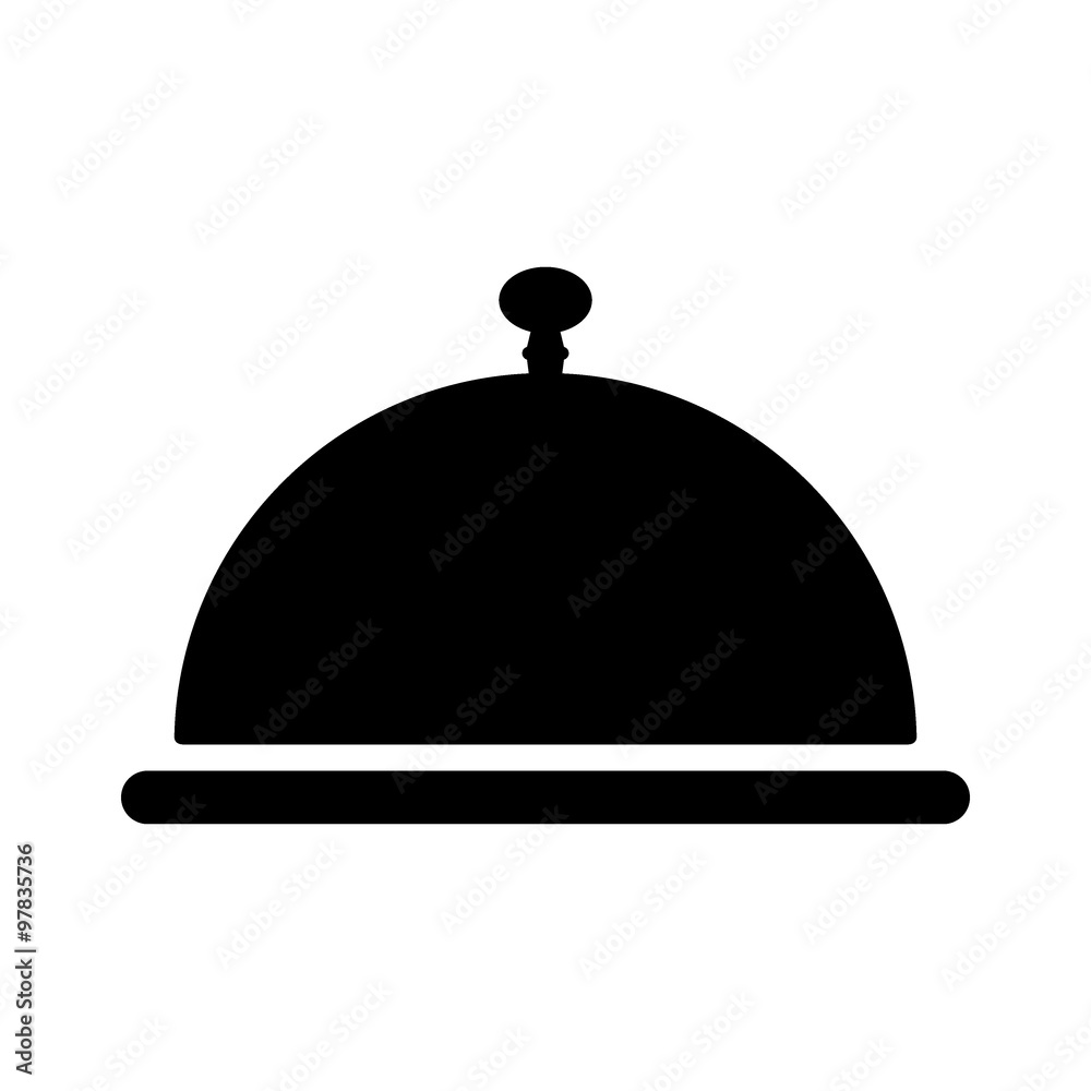 Cloche servicing plate flat icon for apps and websites Cloche servicing plate flat icon for apps and websites