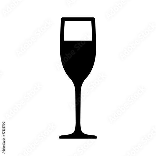 Champagne flute glass flat icon for apps and websites
