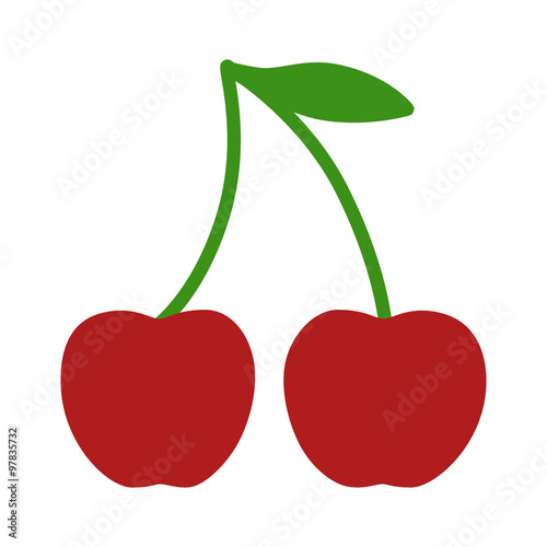 Cherries flat icon for apps and websites