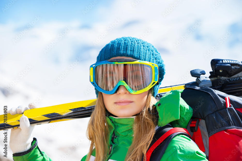Healthy sportive skier woman Healthy sportive skier woman