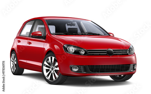Red hatchback car