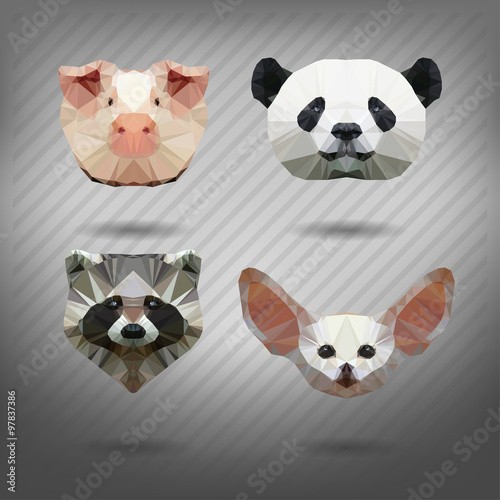 
abstract triangle polygonal animal in the style of origami