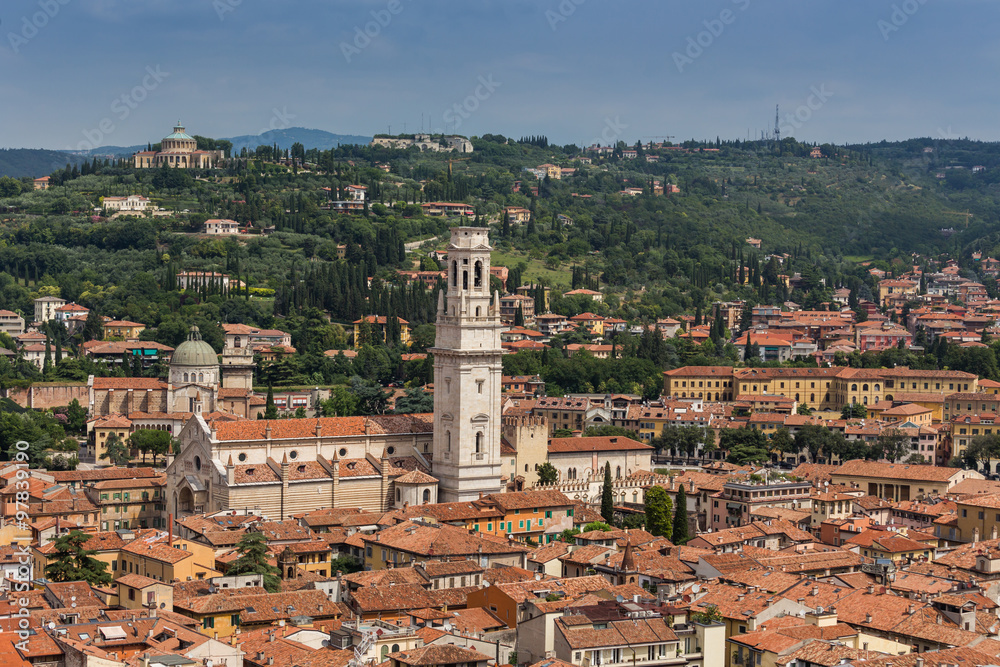 Colorful panoramic view of Verona