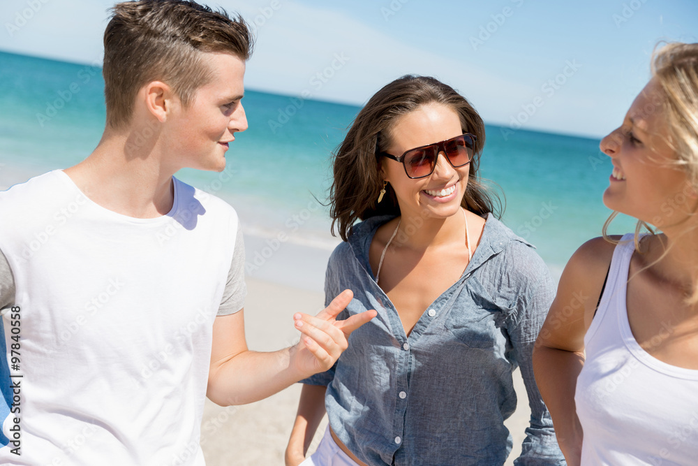 Company of young people on the beach Company of young people on the beach