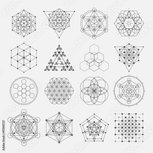 Sacred geometry vector design elements. Alchemy, religion, philosophy, spirituality, hipster symbols and elements