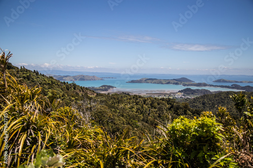 Beach Blue Sky Landscape North Island New Zealand cormandel Wharekaho photo