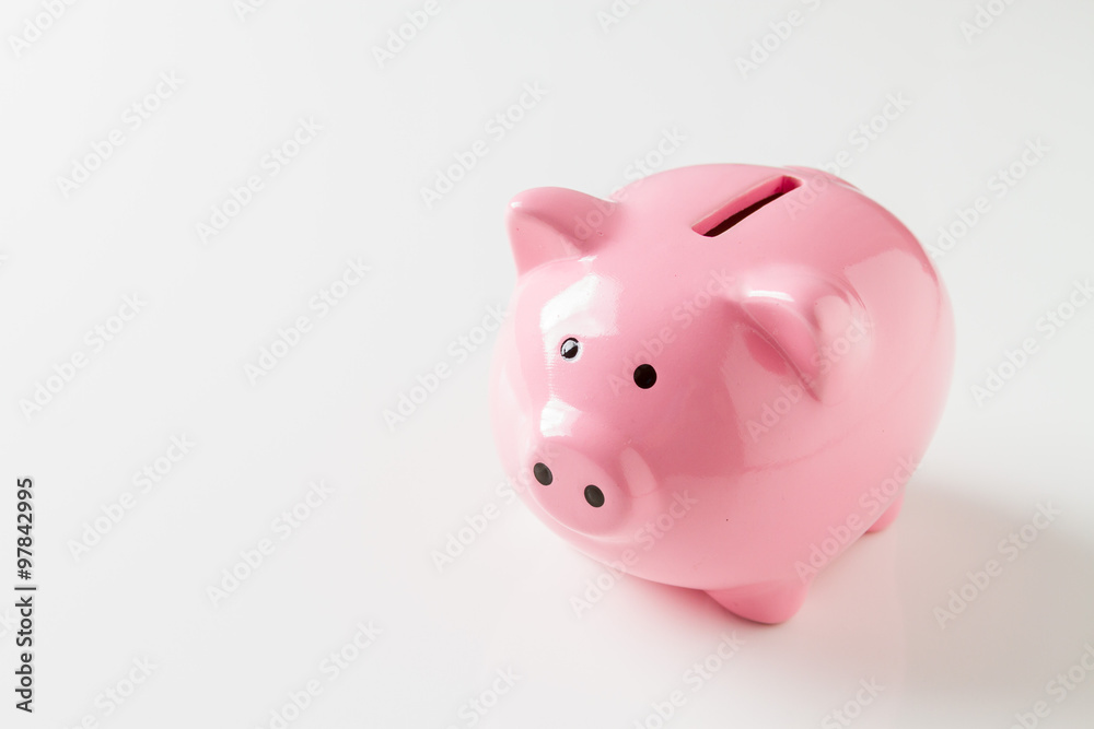 Piggy bank with copy space