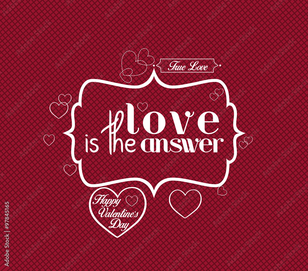 Happy Valentine's Day Hand Lettering - Typographical Background
