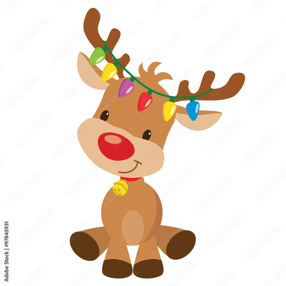 Fototapeta premium Christmas reindeer vector illustration 