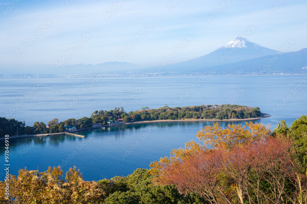 Obraz premium 伊豆半島(大瀬)から見た富士山