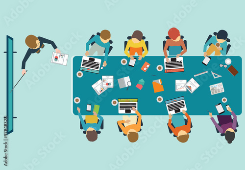 Business presentation conceptual vector illustration.