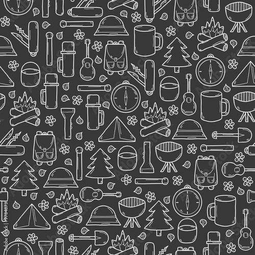 Seamless camping background