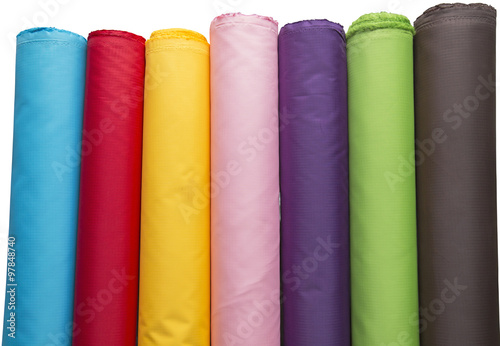 Colorful material fabric rolls  in warehouse © Thanakorn Thaneevej