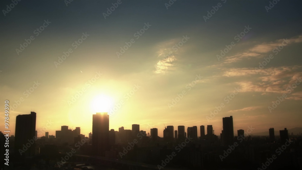 Sundown over Osaka, Japan Time-lapse Sundown over Osaka, Japan Time-lapse