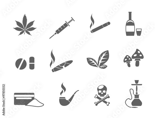 Drug icons set