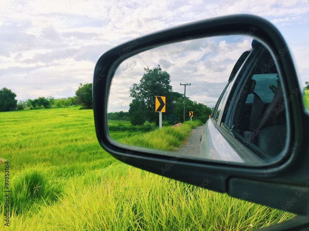 view of a glass side of the car