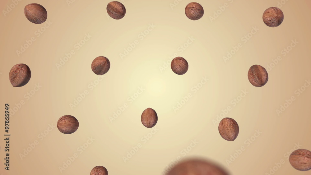 Falling nut on gradient background. Falling nut on gradient background.