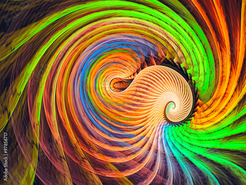 Abstract digitally generated image colored spiral