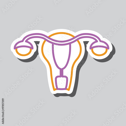 uterus line vector
