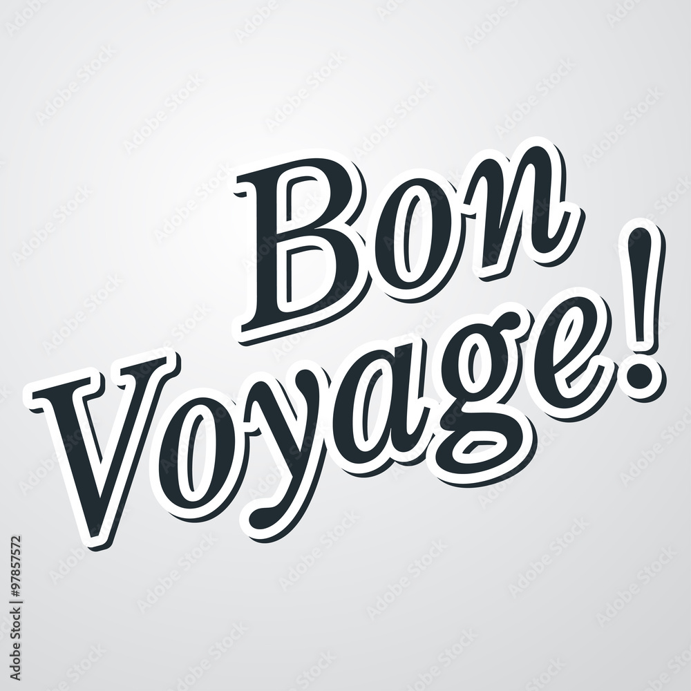 Icono plano Bon Voyage sobre fondo degradado Icono plano Bon Voyage sobre fondo degradado