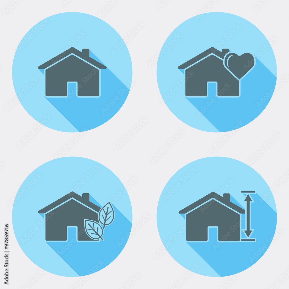 Flat design user interface icons with long shadow 1 Flat design user interface icons with long shadow 1