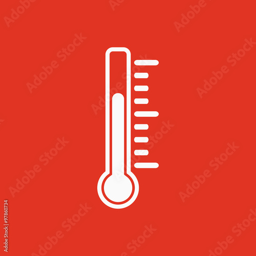 The thermometer icon. Thermometer symbol. Flat